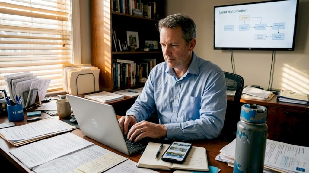 Investor manages automation in home office