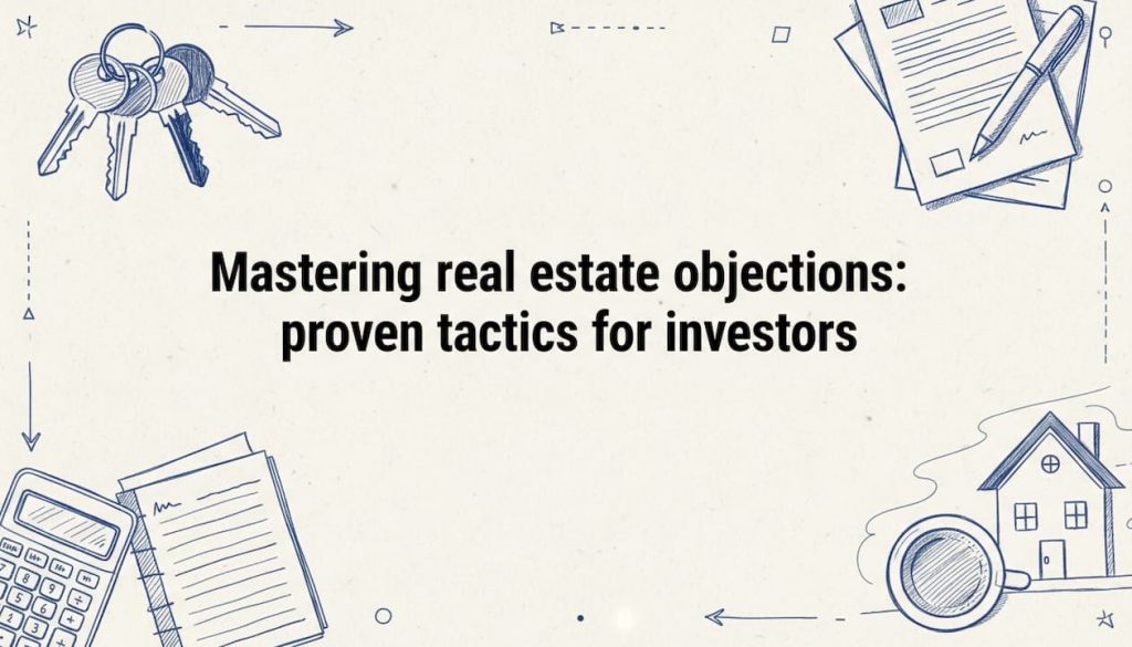 Decorative real estate-themed sketch title card