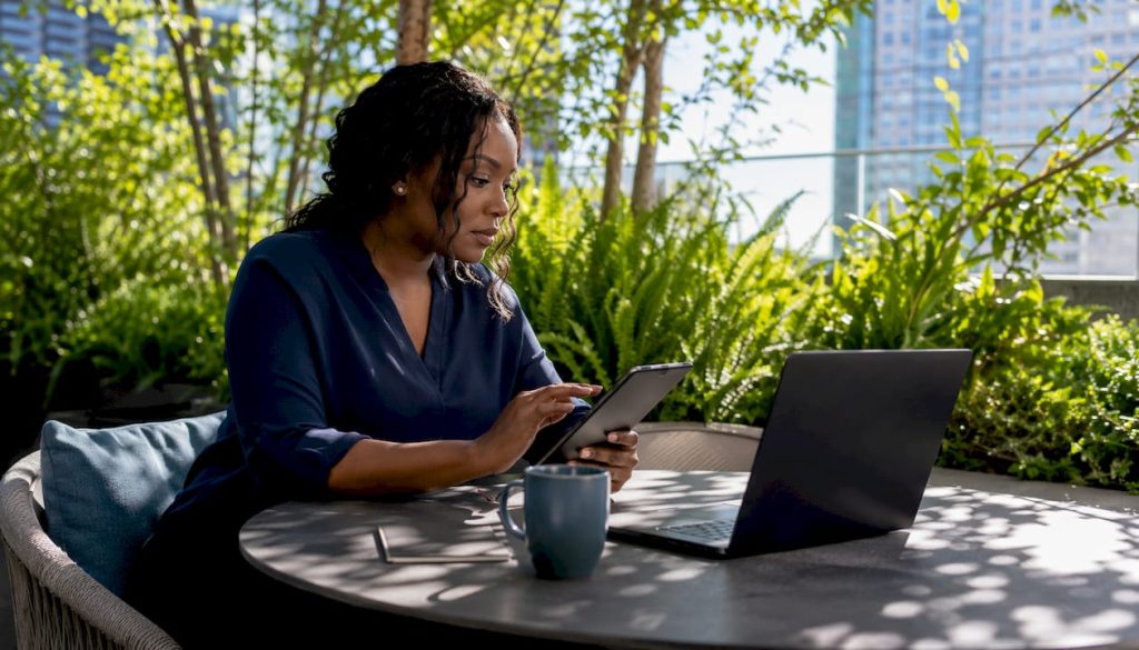 Businesswoman working on AI wholesaling workflows