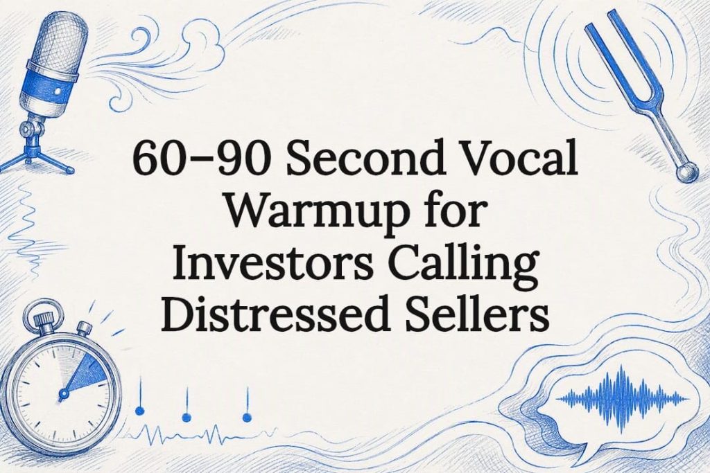 Decorative vocal warmup title card illustration