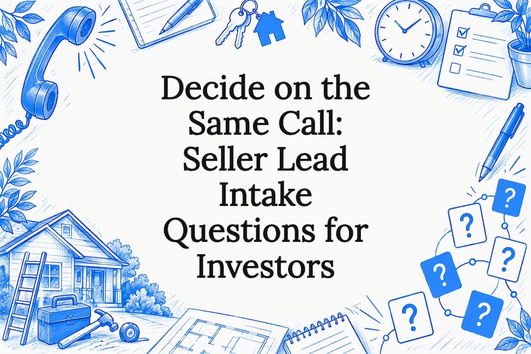 Decide on the Same Call: Seller Lead Intake Questions for Investors