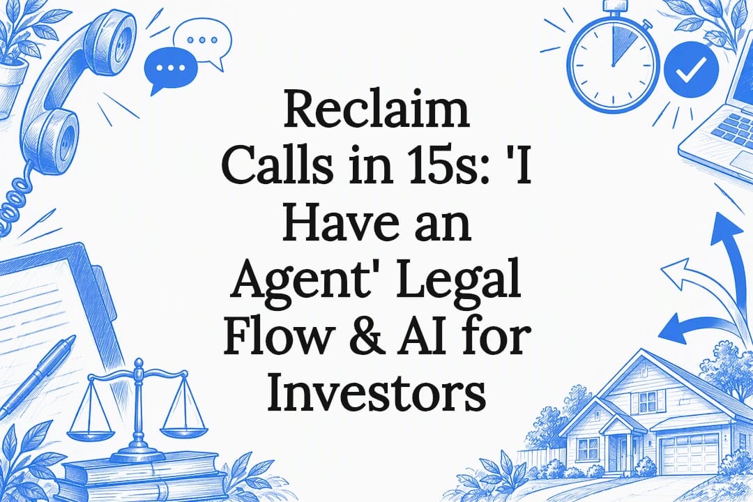 Reclaim Calls in 15s: ‘I Have an Agent’ Legal Flow & AI for Investors